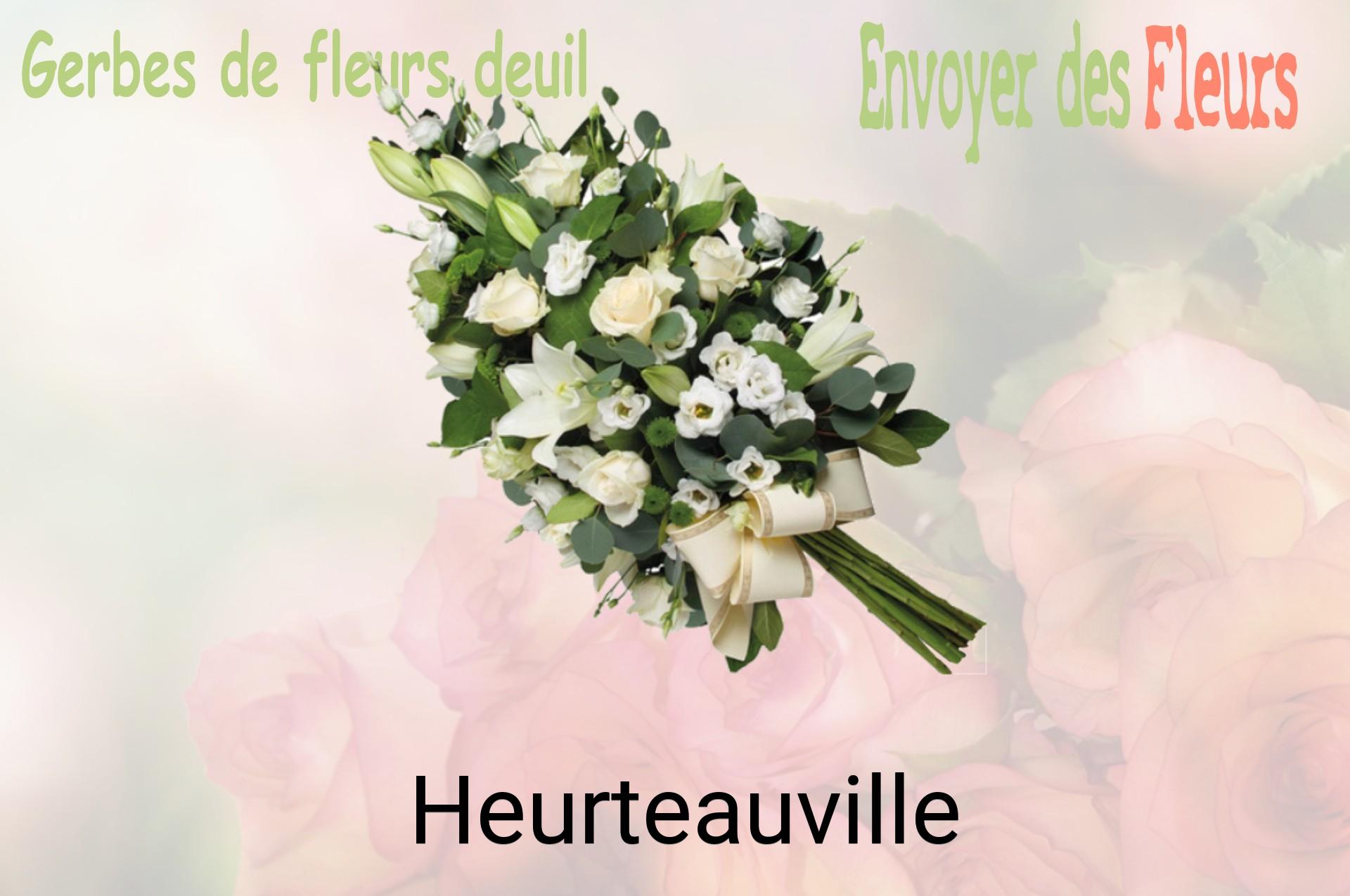 Gerbe de fleurs de deuil livrée à Heurteauville